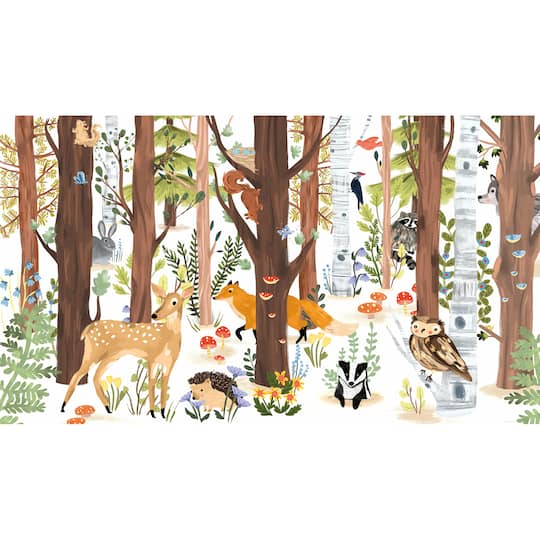 RoomMates Forest Animal Hide & Seek Peel & Stick Wall Mural